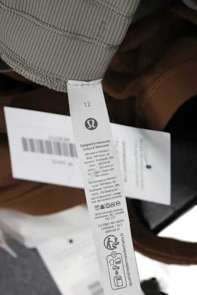 Lululemon Women Gray Jogger Pants Drawstring Polyester Spandex Size 12