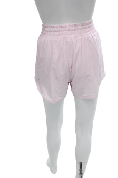 Lululemon Unisex Pink Designer Solid Recycled Polyester Elastane Shorts Size 10