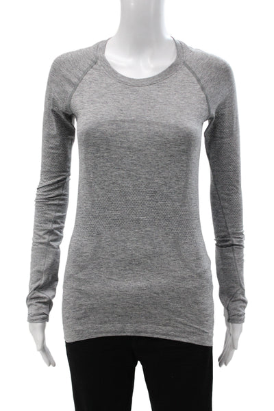 Lululemon Womens Nylon Crew Neck T Shirt Gray Size S
