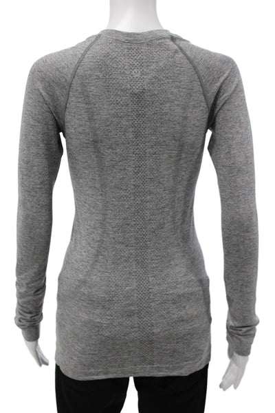 Lululemon Womens Nylon Crew Neck T Shirt Gray Size S