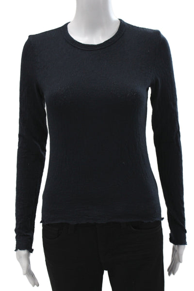 Rag & Bone Womens Black Basic Long Sleeve T-Shirt Petite Size S