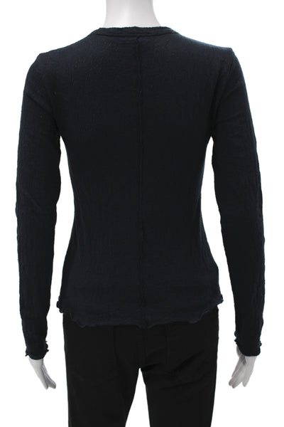 Rag & Bone Womens Black Basic Long Sleeve T-Shirt Petite Size S