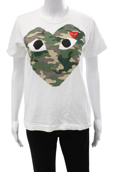 Play Comme Des Garcons Unisex Camouflage Graphic Cotton Jersey T-Shirt Size L