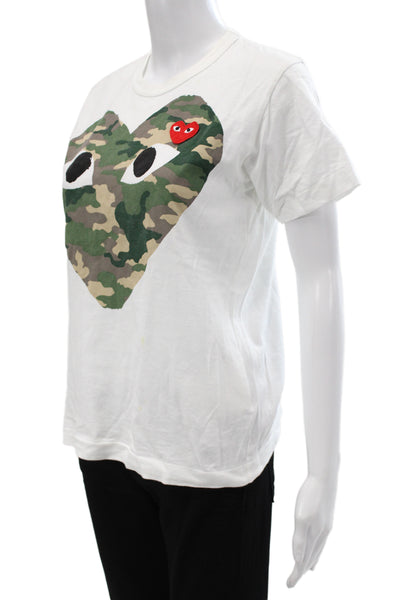 Play Comme Des Garcons Unisex Camouflage Graphic Cotton Jersey T-Shirt Size L