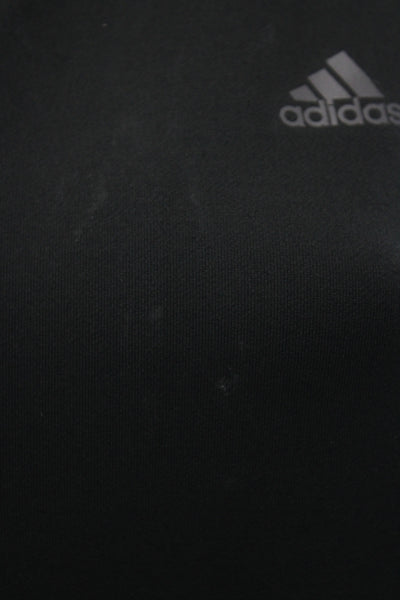 Adidas Womens Windbreaker Black Zip Polyester Spandex Size L
