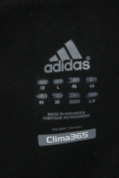 Adidas Womens Windbreaker Black Zip Polyester Spandex Size L