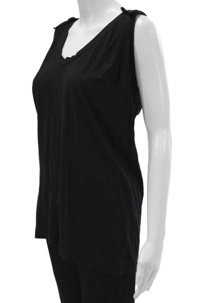 Clu Women Basic Black Cotton V Neck Sleeveless Tank Size S