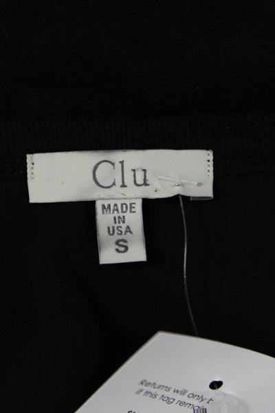 Clu Women Basic Black Cotton V Neck Sleeveless Tank Size S