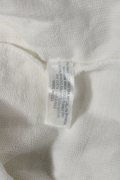 Splendid Women Full-zip Hoodie White Long Sleeve Pima Modal Size L
