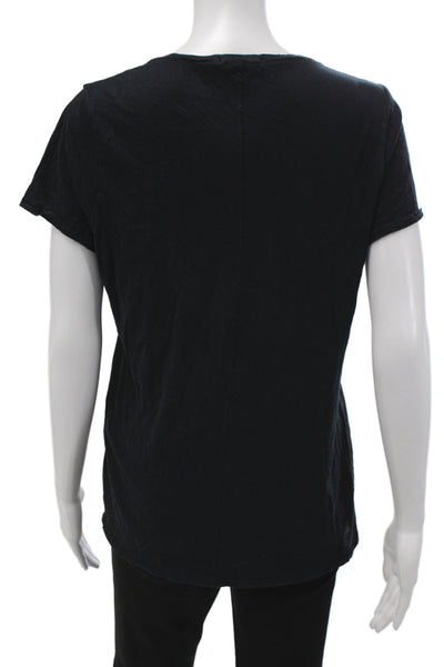 Rag & Bone Womens Jersey T-Shirt Black 100% Cotton Short Sleeve Size L