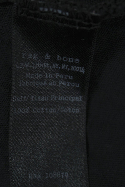 Rag & Bone Womens Jersey T-Shirt Black 100% Cotton Short Sleeve Size L