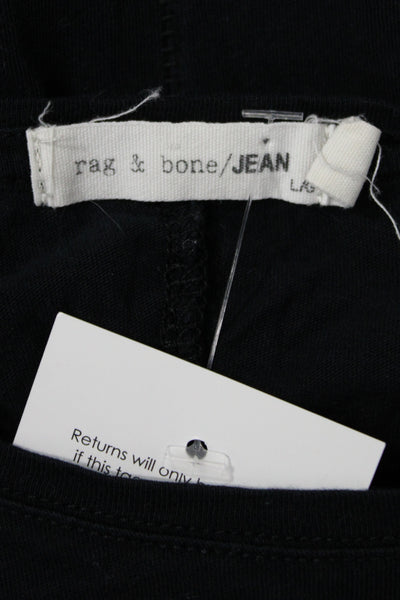 Rag & Bone Womens Jersey T-Shirt Black 100% Cotton Short Sleeve Size L