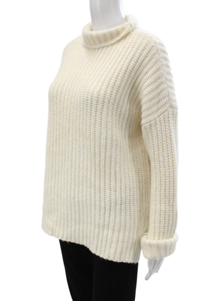 Marine Layer Unisex White Mock Neck Pullover Alpaca Sweater Size XL