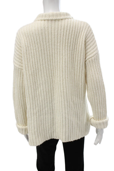 Marine Layer Unisex White Mock Neck Pullover Alpaca Sweater Size XL