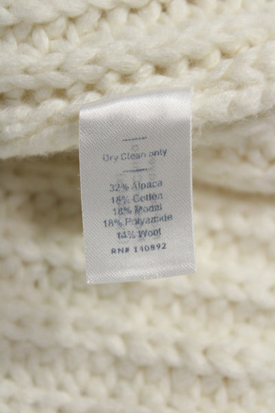 Marine Layer Unisex White Mock Neck Pullover Alpaca Sweater Size XL