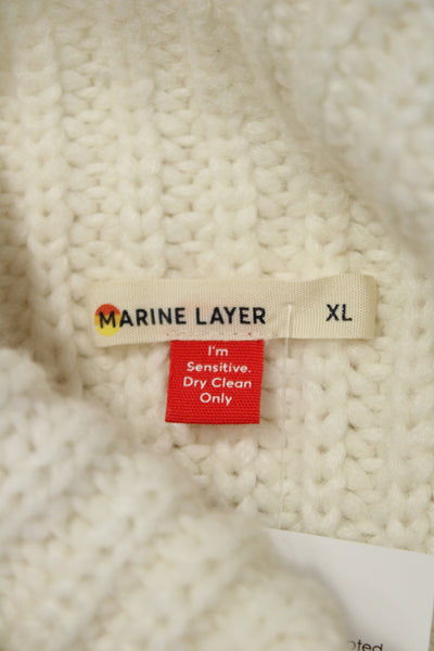 Marine Layer Unisex White Mock Neck Pullover Alpaca Sweater Size XL