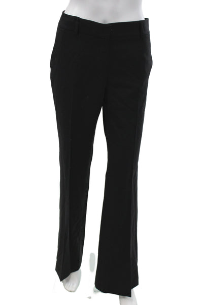 Theory Women Black Dress Pants Wool Blend Button Closure Size 8