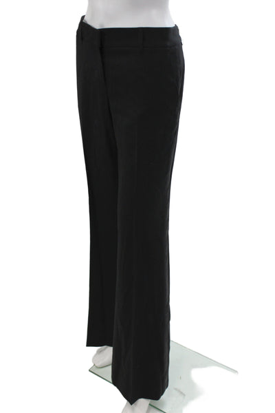 Theory Women Black Dress Pants Wool Blend Button Closure Size 8