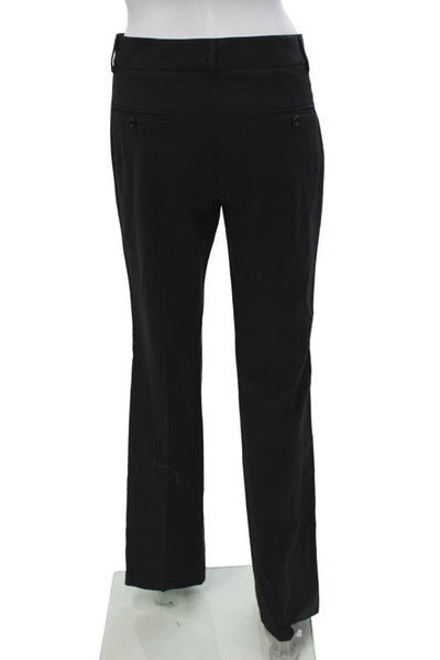 Theory Women Black Dress Pants Wool Blend Button Closure Size 8