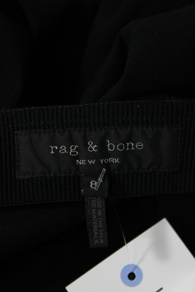 Rag & Bone Womens Cropped Ankle Pants Black Zip Size 8