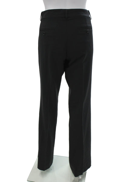 Theory Unisex Dress Pants Black Wool Lycra Button Inseam 34 Size 8