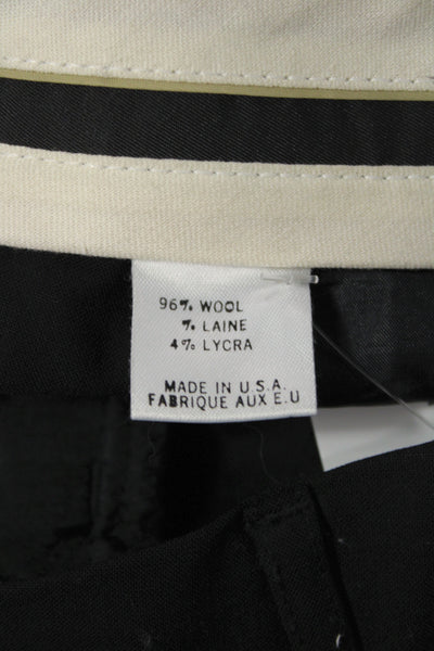 Theory Unisex Dress Pants Black Wool Lycra Button Inseam 34 Size 8
