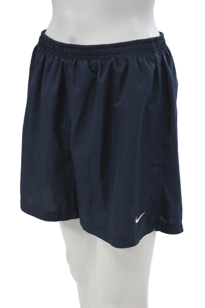 Nike Mens Sweat Shorts Dark Blue Polyester Solid Sports Size L