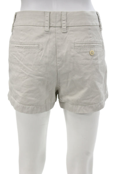 J Crew Unisex Chino Shorts Beige 100% Cotton Button Beach Size 8