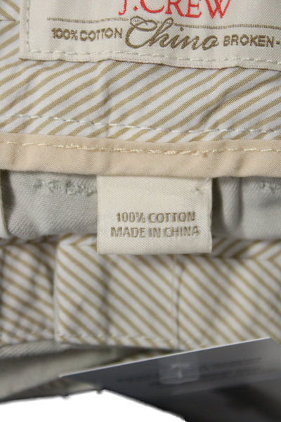 J Crew Unisex Chino Shorts Beige 100% Cotton Button Beach Size 8