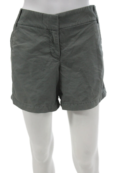 J Crew Unisex Gray Chino Shorts Cotton Button Closure Size 8