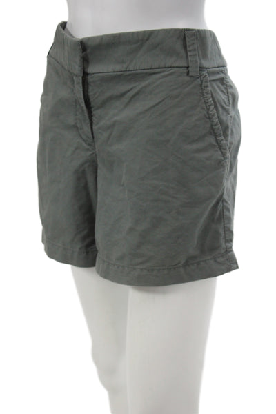 J Crew Unisex Gray Chino Shorts Cotton Button Closure Size 8