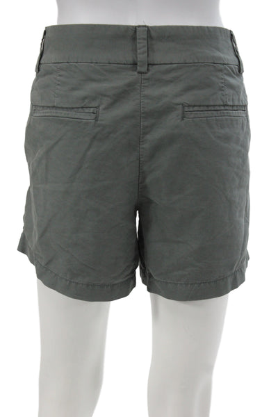 J Crew Unisex Gray Chino Shorts Cotton Button Closure Size 8