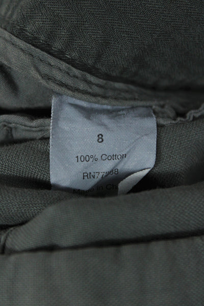 J Crew Unisex Gray Chino Shorts Cotton Button Closure Size 8