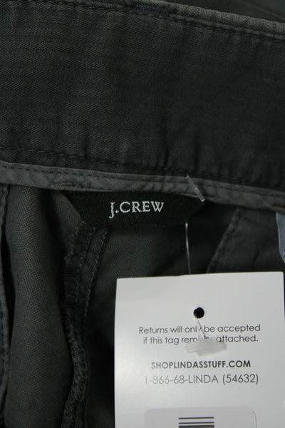 J Crew Unisex Gray Chino Shorts Cotton Button Closure Size 8