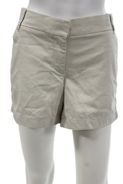 J Crew Unisex Beige Cotton Chino Shorts Button Closure Size 8