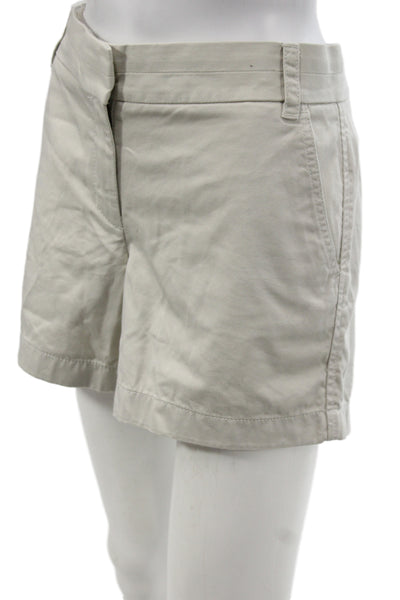 J Crew Unisex Beige Cotton Chino Shorts Button Closure Size 8