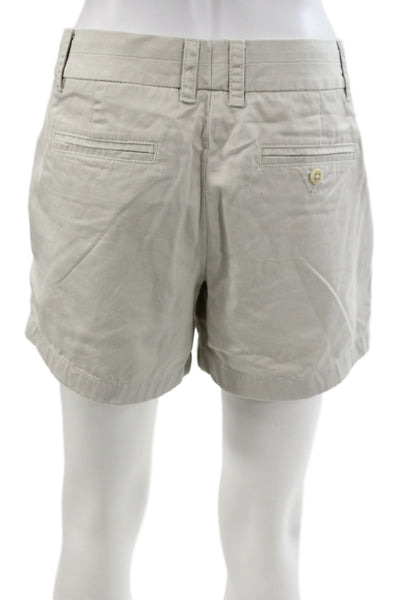J Crew Unisex Beige Cotton Chino Shorts Button Closure Size 8