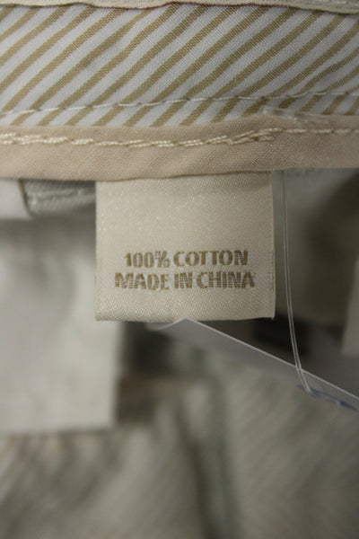 J Crew Unisex Beige Cotton Chino Shorts Button Closure Size 8