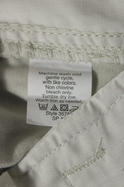 J Crew Unisex Beige Cotton Chino Shorts Button Closure Size 8