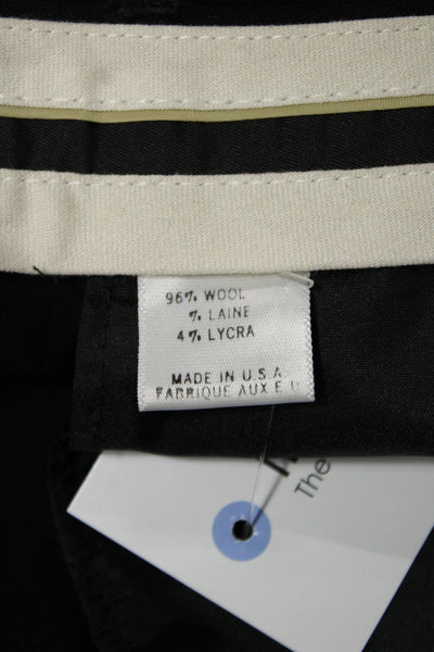 Theory Unisex Black Dress Pants 96% Wool Button Closure Size 6