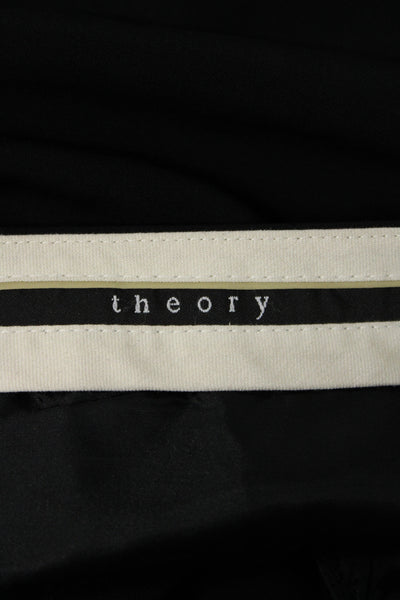 Theory Unisex Black Dress Pants 96% Wool Button Closure Size 6