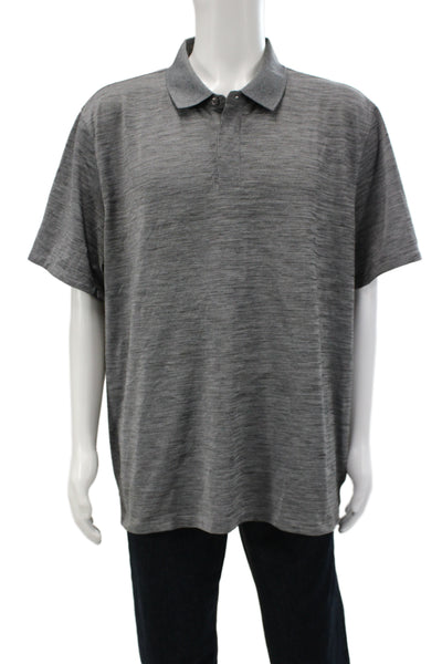 Untuckit Mens Short Sleeve Collared Polo Gray Button Size 3XLT