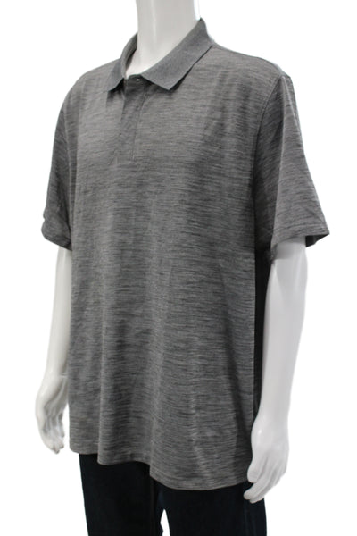 Untuckit Mens Short Sleeve Collared Polo Gray Button Size 3XLT
