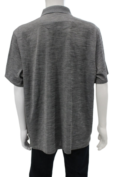 Untuckit Mens Short Sleeve Collared Polo Gray Button Size 3XLT