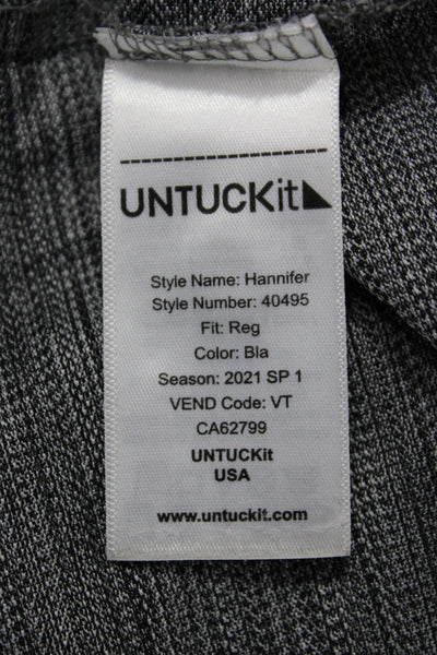 Untuckit Mens Short Sleeve Collared Polo Gray Button Size 3XLT