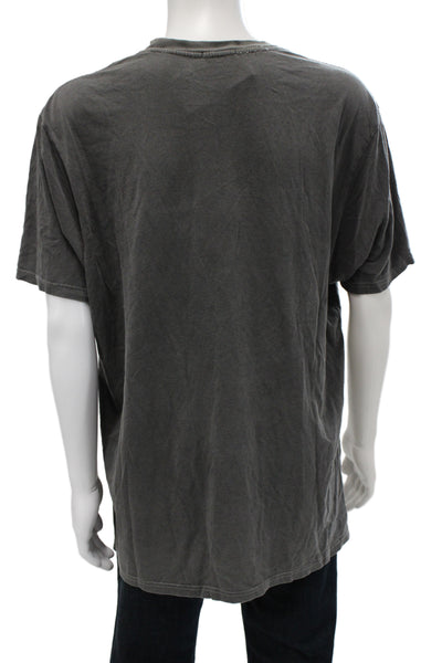Talentless Mens Dark Gray Grunge Cotton Crew Neck Short Sleeve T-Shirt Size XL