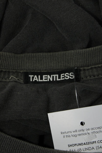 Talentless Mens Dark Gray Grunge Cotton Crew Neck Short Sleeve T-Shirt Size XL