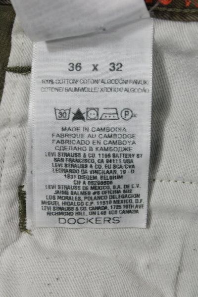 Dockers Mens Chino Pants Green Camo 100% Cotton Size 36