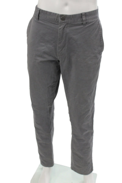 Bonobos Mens Chinos Gray Button 98% Cotton Stretch Size 36