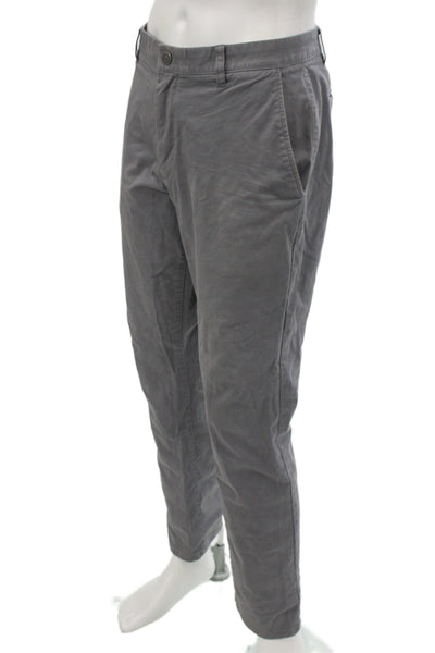 Bonobos Mens Chinos Gray Button 98% Cotton Stretch Size 36